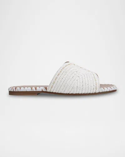 MARC FISHER LTD MULTI WOVEN FLAT SLIDE SANDALS