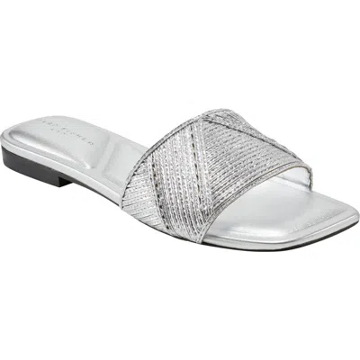 Marc Fisher Ltd Murphy Slide Sandal In Silver