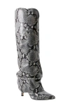 Marc Fisher Ltd Nairene Snakeskin Embossed Knee High Boot In Light Natural 110
