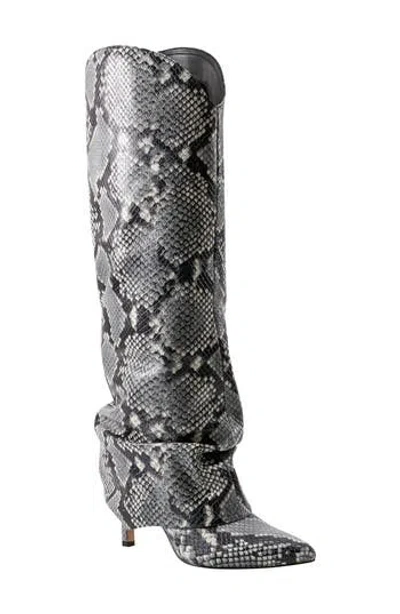 MARC FISHER LTD MARC FISHER LTD NAIRENE SNAKESKIN EMBOSSED KNEE HIGH BOOT