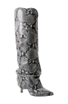 MARC FISHER LTD MARC FISHER LTD NAIRENE SNAKESKIN EMBOSSED KNEE HIGH BOOT