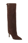 Marc Fisher Ltd Naples Suede Foldover Knee-high Boots In Multi
