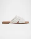 Marc Fisher Ltd Narda Woven Raffia Flat Slide Sandals In Ivory