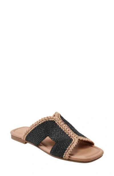 Marc Fisher Ltd Nashie Slide Sandal In Black,natural