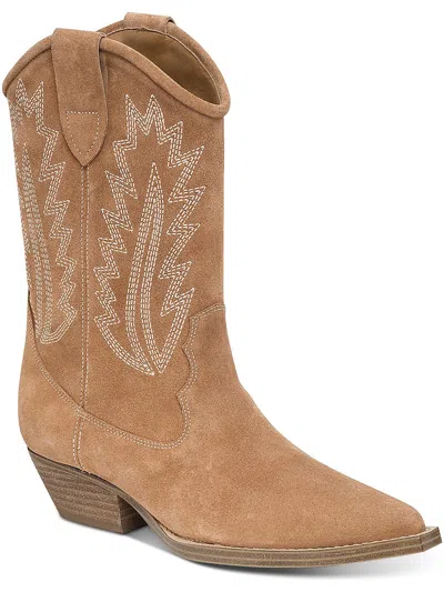 Marc Fisher Ltd Natara Womens Leather Mid-calf Cowboy, Western Boots In Multi