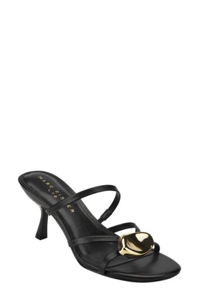 Marc Fisher Ltd Natesa Strappy Kitten Heel Sandal In Black