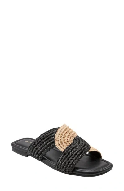 Marc Fisher Ltd Navie Slide Sandal In Black,natural