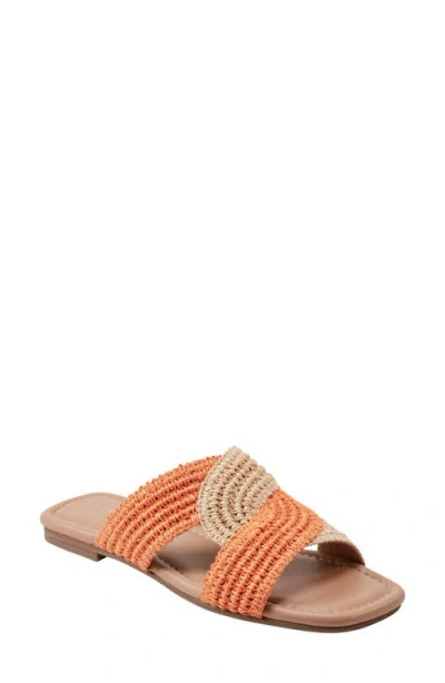 Marc Fisher Ltd Navie Slide Sandal In Orange,natural