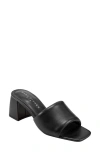 Marc Fisher Ltd Padded Leather Mule Sandals In Black