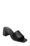 Marc Fisher Ltd Padded Leather Mule Sandals In Black