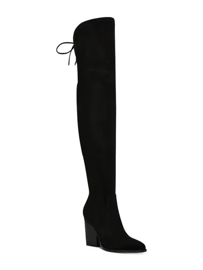 Marc Fisher Ltd Okun Boots Women's Us 7.5 Black Over The Knee Block Heel Zpo3485