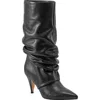 Marc Fisher Ltd Paityn Slouch Pointed Toe Boot In Black Leather