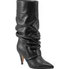 Marc Fisher Ltd Paityn Slouch Pointed Toe Boot In Black Leather