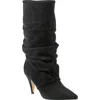 Marc Fisher Ltd Paityn Slouch Pointed Toe Boot In Black Suede