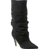 Marc Fisher Ltd Paityn Slouch Pointed Toe Boot In Black Suede