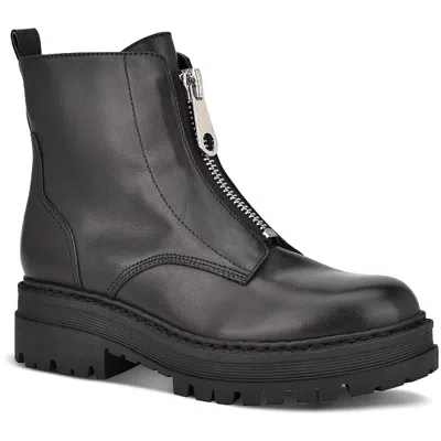 Marc Fisher Ltd Paralee 2 Womens Leather Ankle Motorcycle Boots In Black