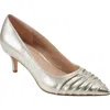 Marc Fisher Ltd Paria Pointed Toe Kitten Heel Pump In Gold
