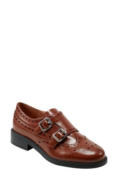 Marc Fisher Ltd Parker Wingtip Monk Strap Shoe In Medium Brown