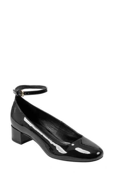 Marc Fisher Ltd Parri Ankle Strap Pump In Black Patent Leather