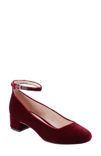 Marc Fisher Ltd Parri Ankle Strap Pump In Dark Red