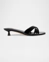 Marc Fisher Ltd Tracey Kitten Heel Slide Sandal In Black Patent