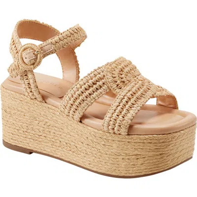 Marc Fisher Ltd Payley Ankle Strap Platform Sandal In Light Natural