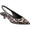 Marc Fisher Ltd Posey Slingback Pointed Toe Kitten Heel Pump In Light Natural