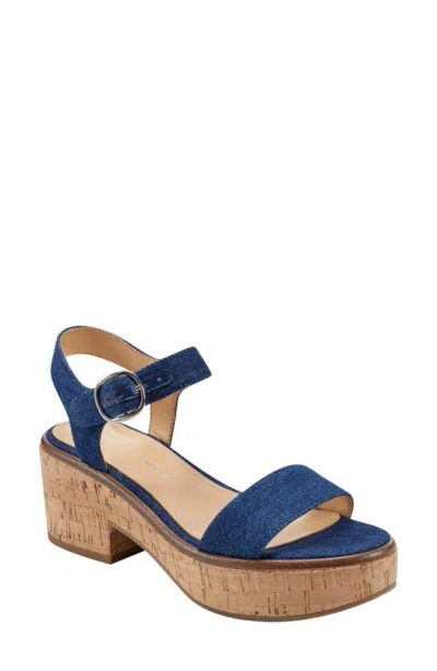 Marc Fisher Ltd Quessa Platform Sandal In Dark Blue