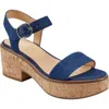 Marc Fisher Ltd Quessa Platform Sandal In Dark Blue