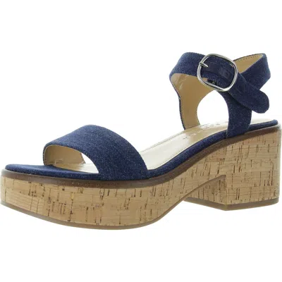 Marc Fisher Ltd Quessa2 Womens Buckle Denim Platform Sandals