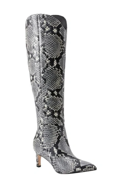 Marc Fisher Ltd Quinnie Pointed Toe Knee High Boot In Light Natural Snake Multi