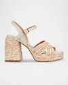 Marc Fisher Ltd Juliey Ankle Strap Platform Sandal In Natural / Chic Cream