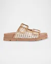 Marc Fisher Ltd Raffia Dual-buckle Sporty Sandals In Cream,natural