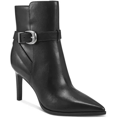 Marc Fisher Ltd Rafia Womens Leather Pointed Toe Ankle Boots In Black