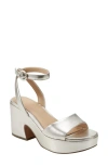 Marc Fisher Ltd Razza Platform Ankle Strap Sandal In Gold