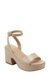 Marc Fisher Ltd Razza Platform Ankle Strap Sandal In Light Natural