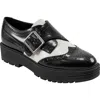 Marc Fisher Ltd Remona Wingtip Monk Strap Platform Loafer In Black/white