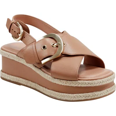 Marc Fisher Ltd Renda Slingback Espadrille Platform Wedge Sandal In Light Natural 110