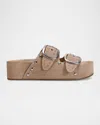 Marc Fisher Ltd Sayge Studded Suede Sandals In Neutral