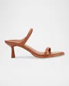 Marc Fisher Ltd Snake-embossed Leather Slide Sandals