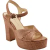 Marc Fisher Ltd Starla Womens Open Toe Block Heel Platform Heels In Brown Medium Natural