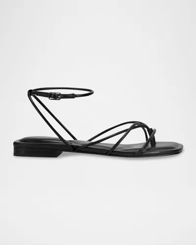 Marc Fisher Ltd Strappy Tubular Ankle-strap Sandals In Black