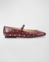 Marc Fisher Ltd Elizza Studded Mary Jane Flat In Medium Red