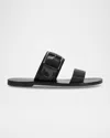 Marc Fisher Ltd Suede Buckle Dual-band Slide Sandals In Black