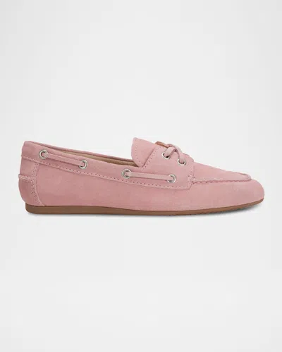 Marc Fisher Ltd Suede Moccasin Boat Loafers In Light Pink