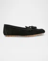 Marc Fisher Ltd Suede Moccasin Tassel Loafers In Black