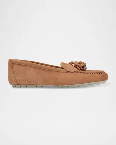 Marc Fisher Ltd Suede Moccasin Tassel Loafers In Light Natural Suede