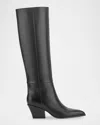Marc Fisher Ltd Tarrie Stacked Heel Leather Knee-high Boots In Multi