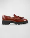 Marc Fisher Ltd Women's Ozzie Slip-on Lug-sole Casual Loafers In Med Brown