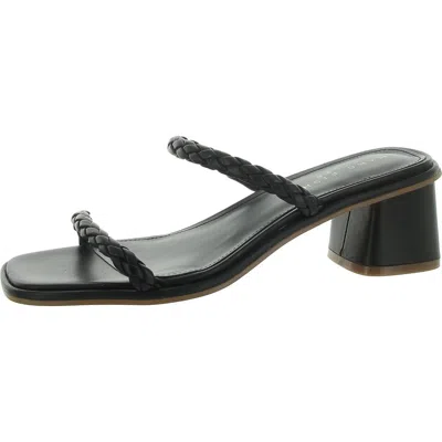 Marc Fisher Ltd Thoral Womens Leather Square Toe Slide Sandals In Black